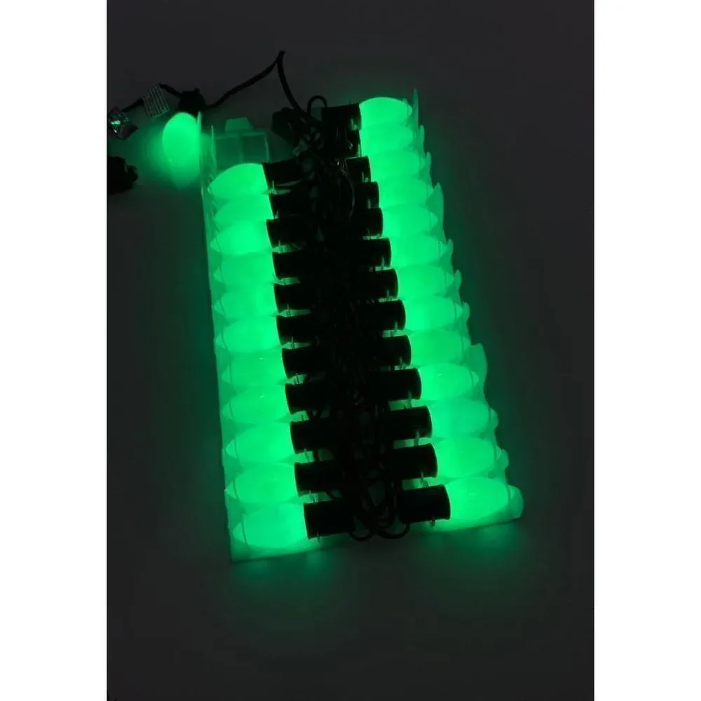 Vtg Hobby Lobby 1998 Outdoor Christmas Light Set NOS Green Transparent 25ft CQ10